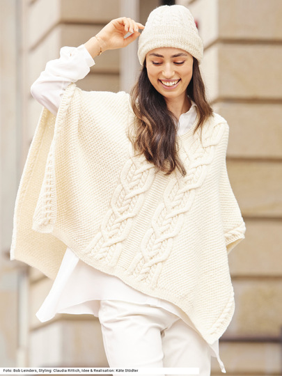 Dream-Team: Set aus Poncho und Beanie