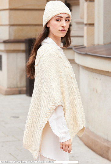 Dream-Team: Set aus Poncho und Beanie