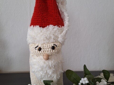 Häkelanleitung Flaschenhülle Weihnachten