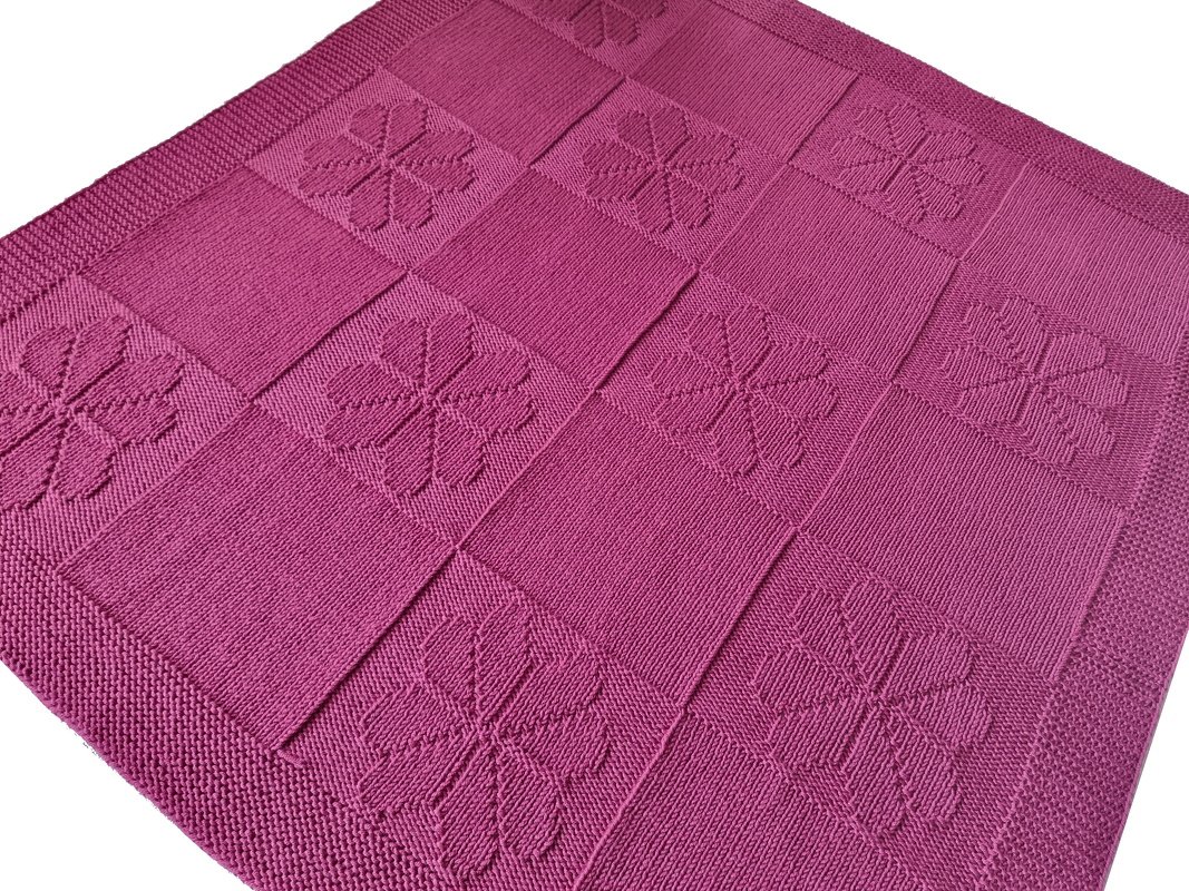 "Blumenfeld" Baby-, Kinderdecke stricken PDF-Anleitung