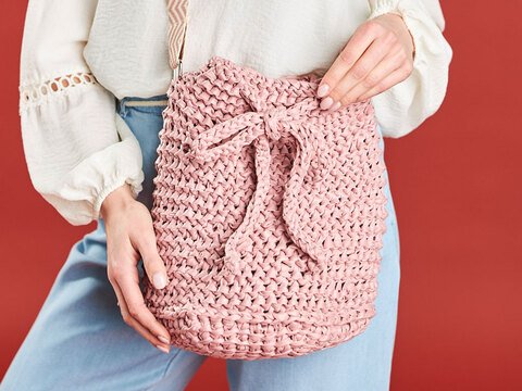 TASCHE ROSI, tunesisch gehäkelt