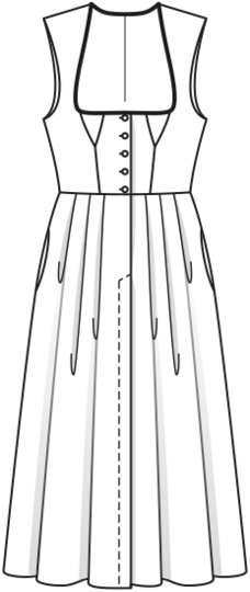 burda Schnittmuster Damen Dirndl Midi Mini #6268A Gr. 44-60