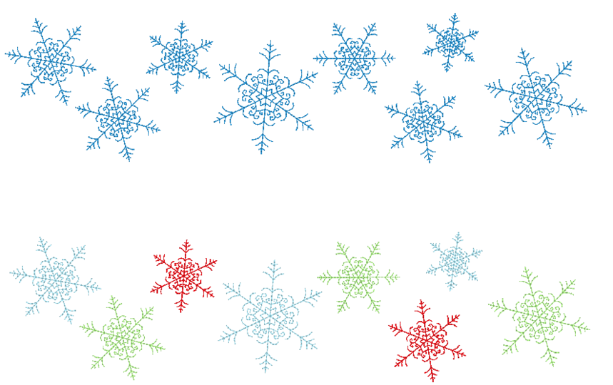 Stickdatei - Schneeflocke in 12 Größen mit Bordüre
