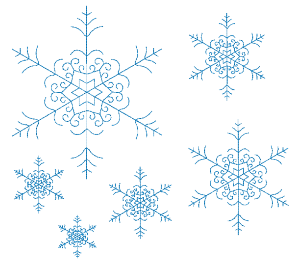 Stickdatei - Schneeflocke in 12 Größen mit Bordüre