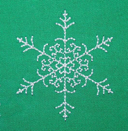 Stickdatei - Schneeflocke in 12 Größen mit Bordüre