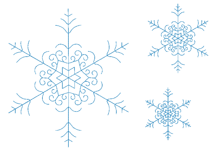 Stickdatei - Schneeflocke in 12 Größen mit Bordüre