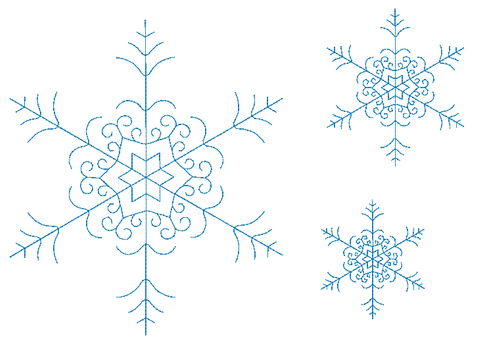 Stickdatei - Schneeflocke in 12 Größen mit Bordüre