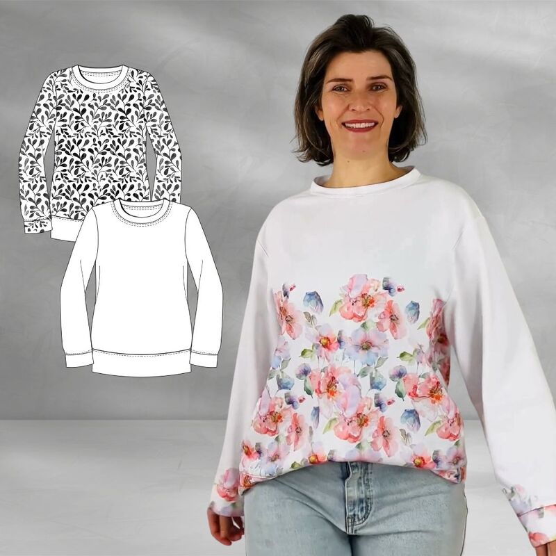 Sweater Pia | Oversize Shirt nähen | Schnittmuster Nähanfänger mit Nähvideo