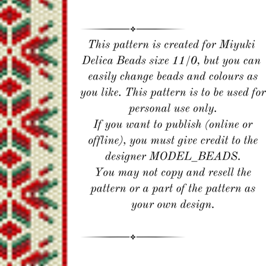 Holiday Rosette Peyote Stitch Bracelet