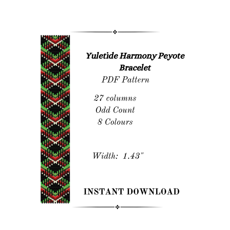 Yuletide Harmony Peyote Stitch Bracelet