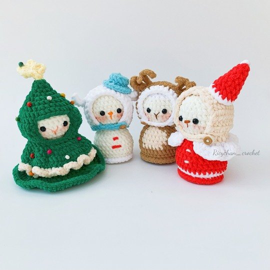 Christmas gift set crochet pattern - Bunny Christmas - PDF in English only