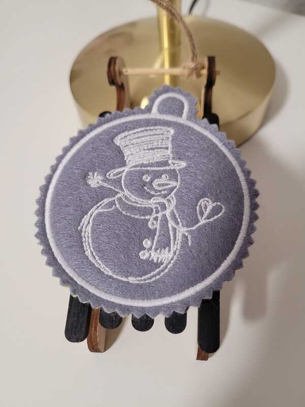 Stickdatei ITH - Weihnachtskugel 11 - Schneemann - Bild 7