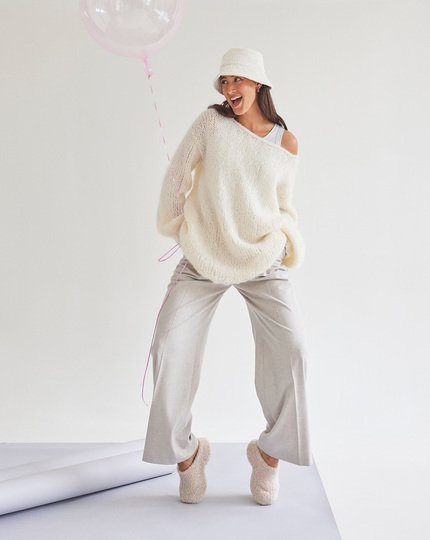 burda Strickanleitung flauschiger Damen-Pullover 01/24 #44 Gr. 36-50