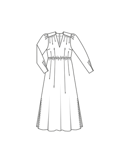 burda Schnittmuster Maxikleid mit Puffärmeln 04/24 #105 Gr. 36-48