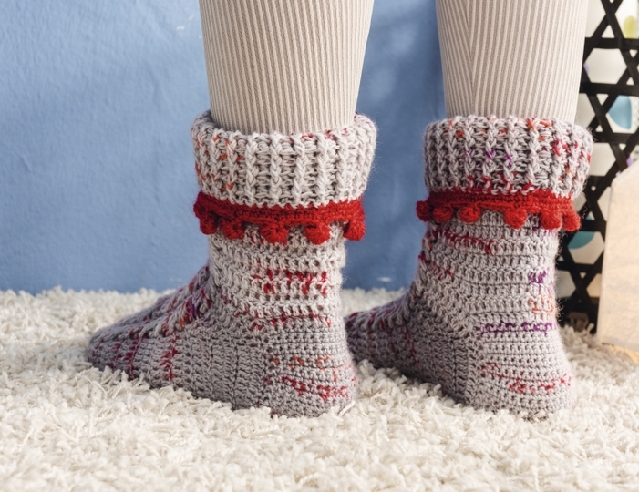 Socken Häkeln mit zusätzlichem Lehrgang