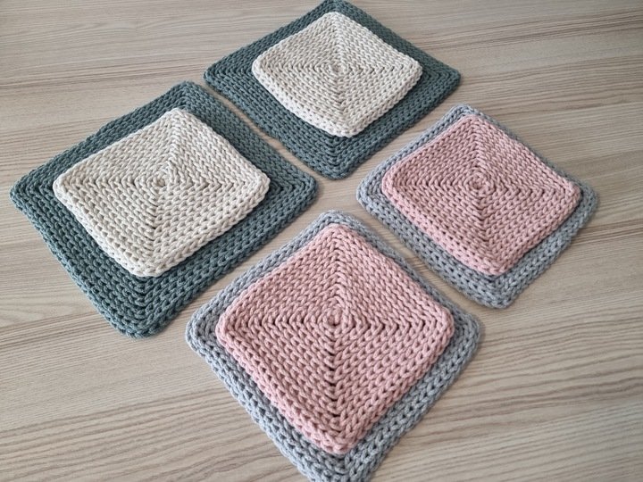 "QuadratZauber" Platzdeckchen / Untersetzer 3 Größen häkeln PDF-Anleitung