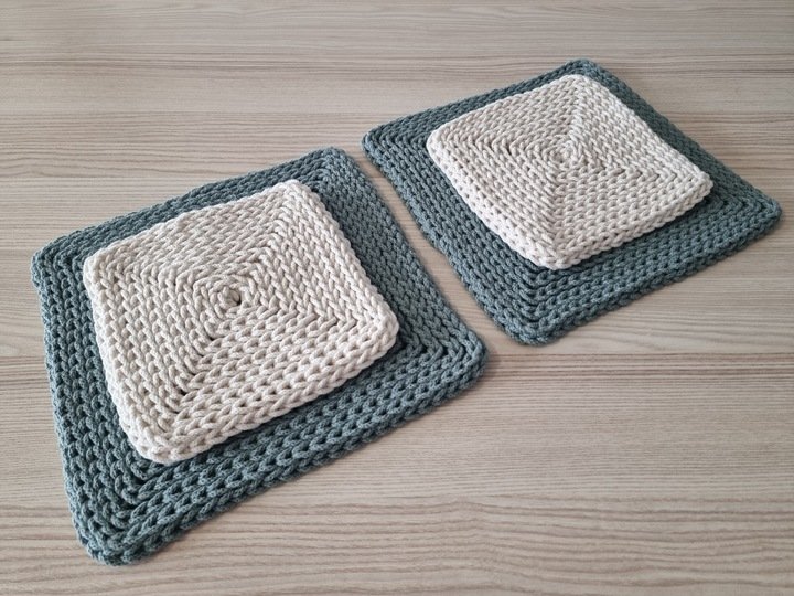 "QuadratZauber" Platzdeckchen / Untersetzer 3 Größen häkeln PDF-Anleitung