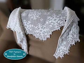 Schaltuch "Schneekristalle", Motivtuch mit glitzernden Schneeflocken