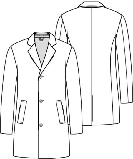 burda Schnittmuster Herren schlichter Mantel 11/2021 01 Gr. 46-58