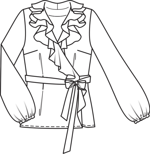 burda Schnittmuster Damen Wickelbluse - Volants 10/2011 #121 Gr. 36-44