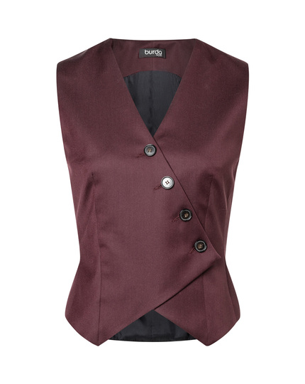 burda Schnittmuster Damenweste mit asymmetrischer Knopfleiste  04/24  #107
