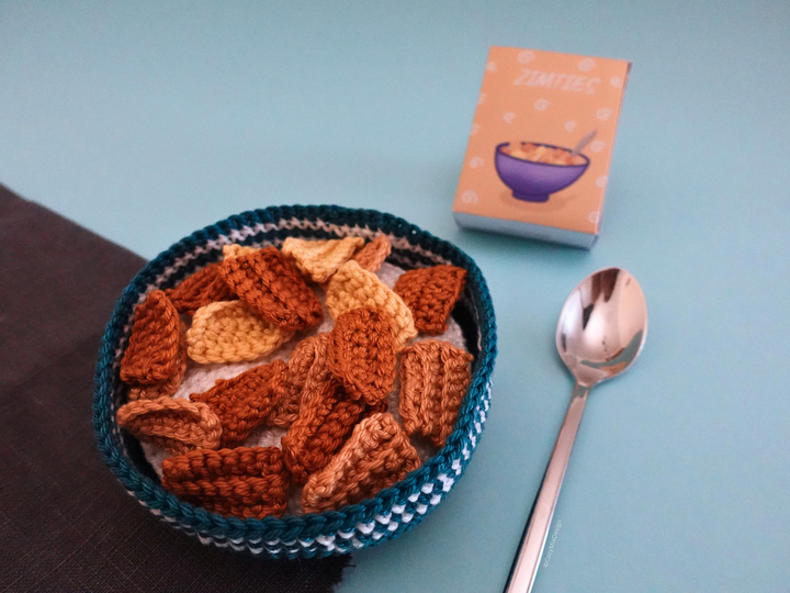 Deluxe Häkelanleitung "Cornflakes mit Milch", Frühstück für die Kinderküche