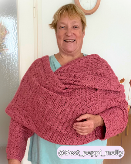 Häkelanleitung für einen Ärmelschal |  5 Größen: XS- 4XL