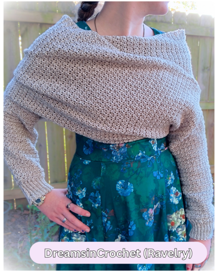 Häkelanleitung für einen Ärmelschal |  5 Größen: XS- 4XL