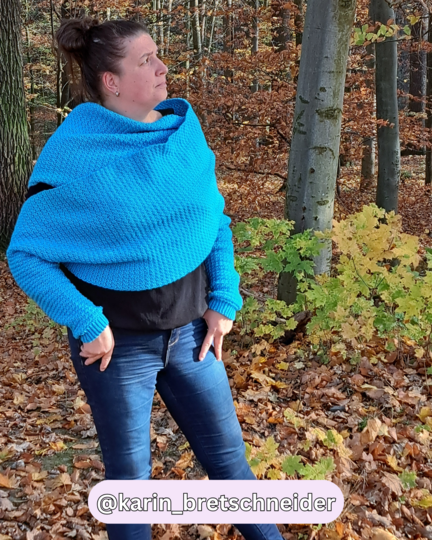 Häkelanleitung für einen Ärmelschal |  5 Größen: XS- 4XL