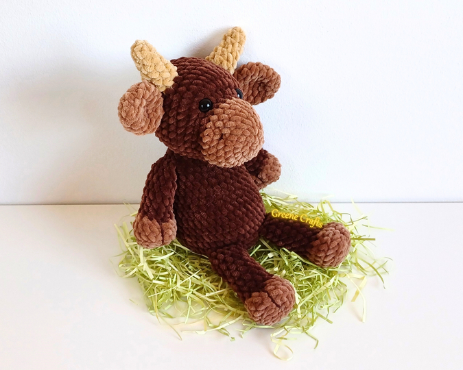 Bandit, the Bull - Low Sew Bull Toy Crochet Pattern