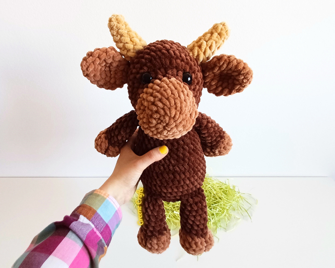 Bandit, the Bull - Low Sew Bull Toy Crochet Pattern