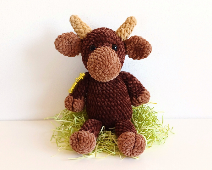 Bandit, the Bull - Low Sew Bull Toy Crochet Pattern