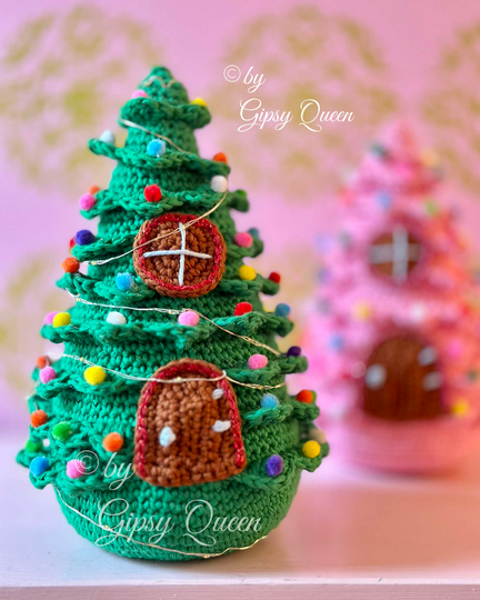 Häkelanleitung Wichtelhaus – Weihnachtsdeko Tannenbaum Häuschen mit Lichter