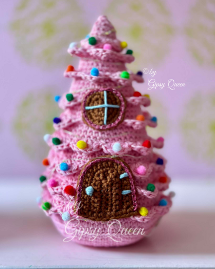 Häkelanleitung Wichtelhaus – Weihnachtsdeko Tannenbaum Häuschen mit Lichter