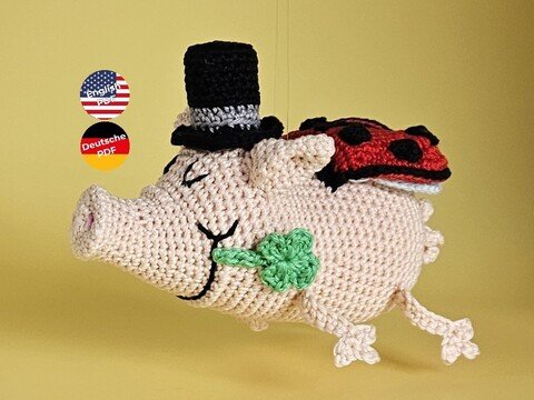 Schornschweinfeger - Glückskleefer - Silvester Glücksbringer - Häkeln