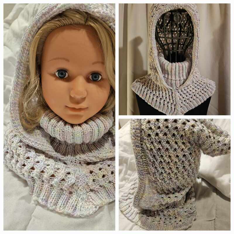 Kragenschal mit Ajourmustern, 3 Sets in einem, mit oder ohne Kapuze - Bild 11