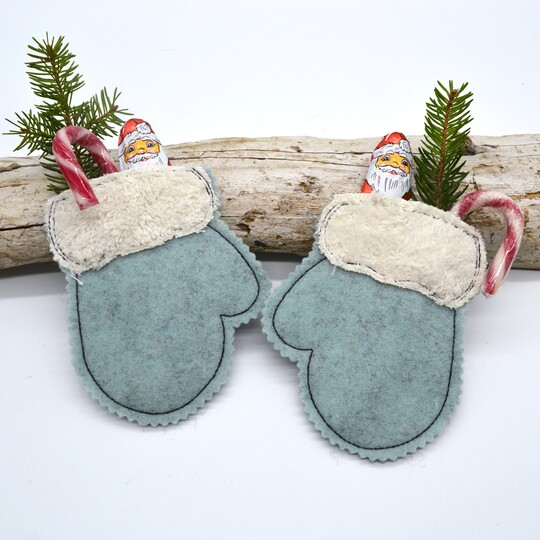 Stickdatei Handschuhe zum Befüllen als Wunscherfüller oder als Adventskalen