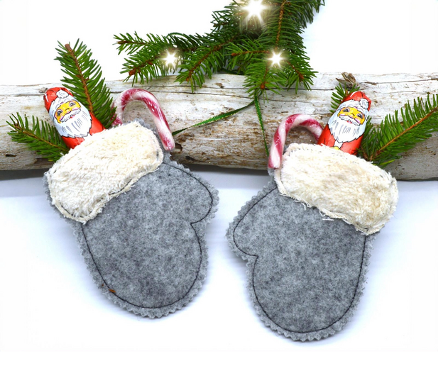Stickdatei Handschuhe zum Befüllen als Wunscherfüller oder als Adventskalen