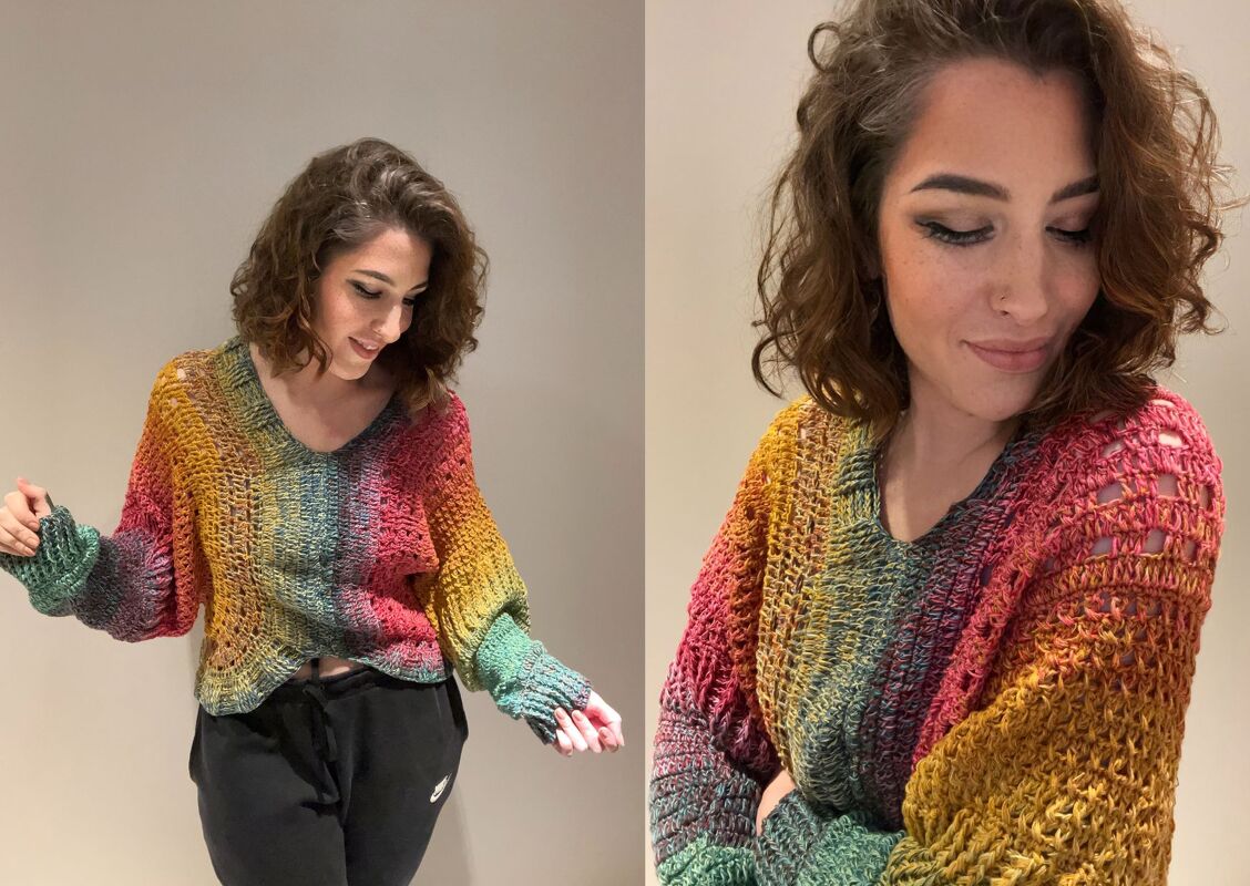 Häkelanleitung Fledermauspulli "COLOR DANCE"