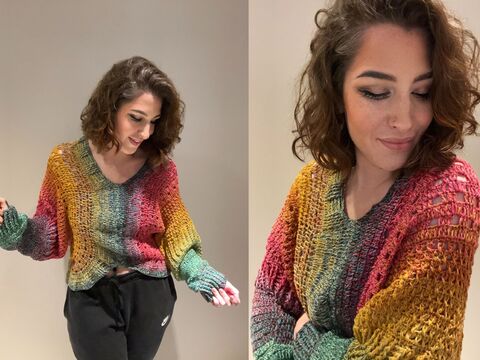 Häkelanleitung Fledermauspulli "COLOR DANCE"