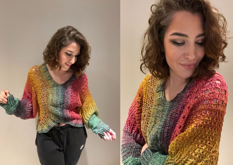 Häkelanleitung Fledermauspulli "COLOR DANCE"