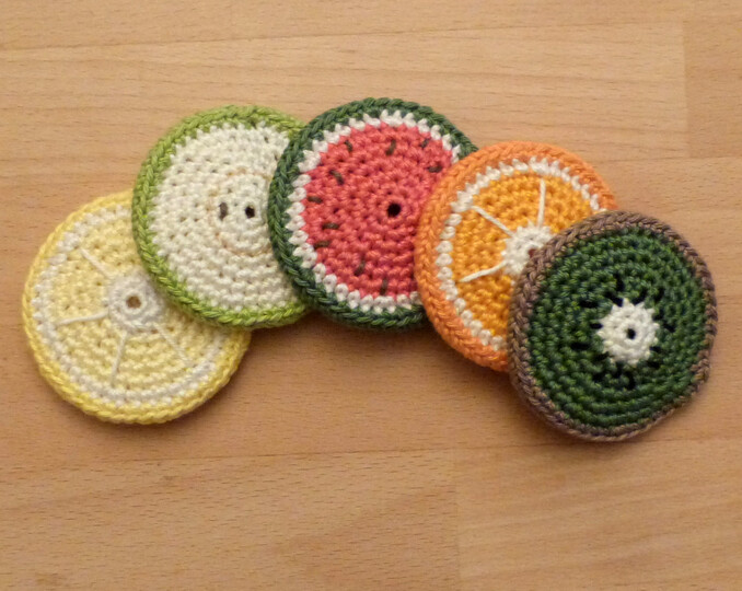 Häkelanleitung für Kosmetikpads, Abschminkpads "Früchte", Zero Waste