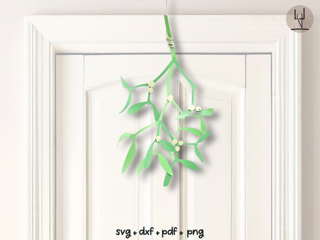 DIY Mistelzweig Plotterdatei - Deko für Weihnachten - svg dxf png PDF
