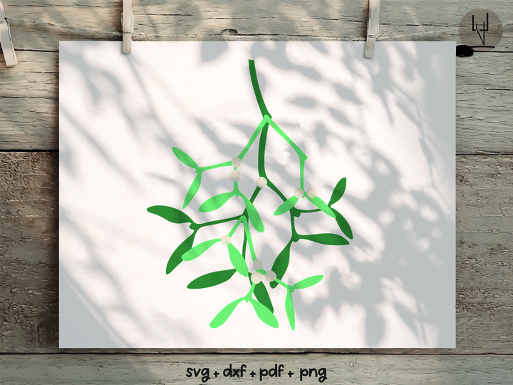 DIY Mistelzweig Plotterdatei - Deko für Weihnachten - svg dxf png PDF