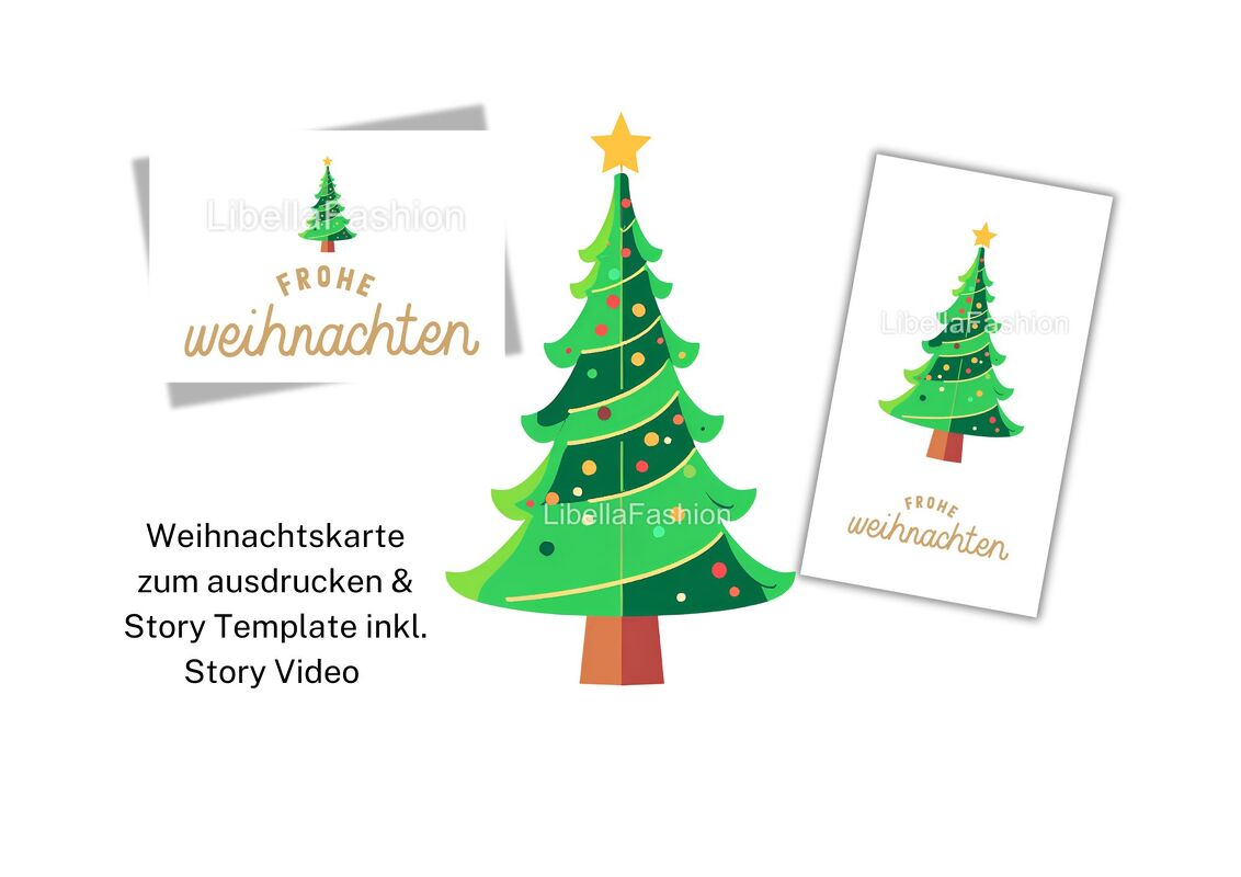 Weihnachtskarte download Weihnachten inkl. Story Template Vorlage und Video