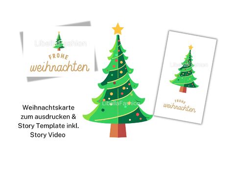 Weihnachtskarte download Weihnachten inkl. Story Template Vorlage und Video