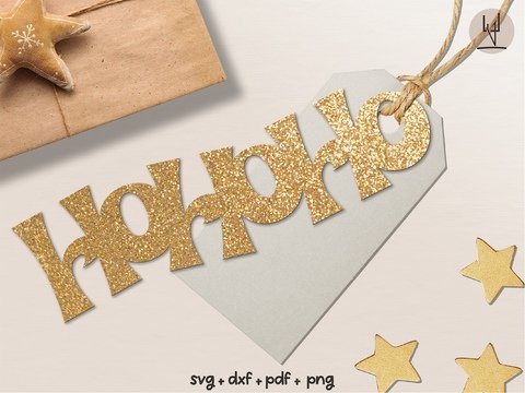 Plotterdatei Hohoho 1 Geschenkanhänger - Handlettered svg dxf png PDF