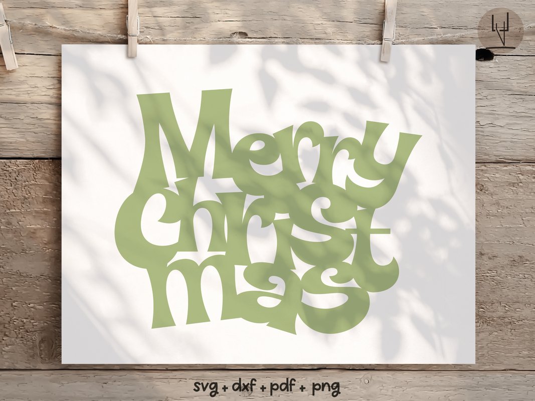 Plotterdatei Merry Christmas Geschenkanhänger Handlettered svg dxf png PDF - Bild 3