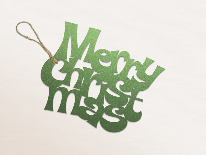 Plotterdatei Merry Christmas Geschenkanhänger Handlettered svg dxf png PDF