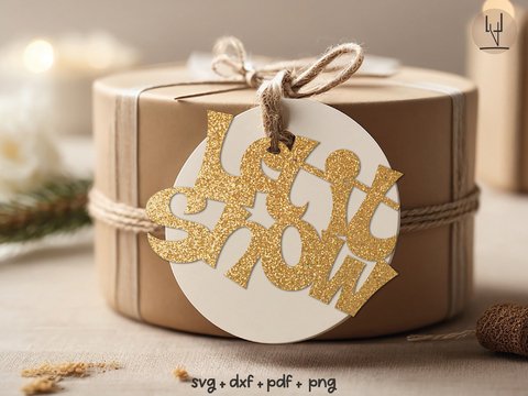 Plotterdatei LET IT SNOW Geschenkanhänger - Handlettered svg dxf png PDF